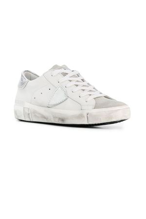 Prsx Low-Top Sneakers in Leather, Silver White PHILIPPE MODEL | PRLD1005